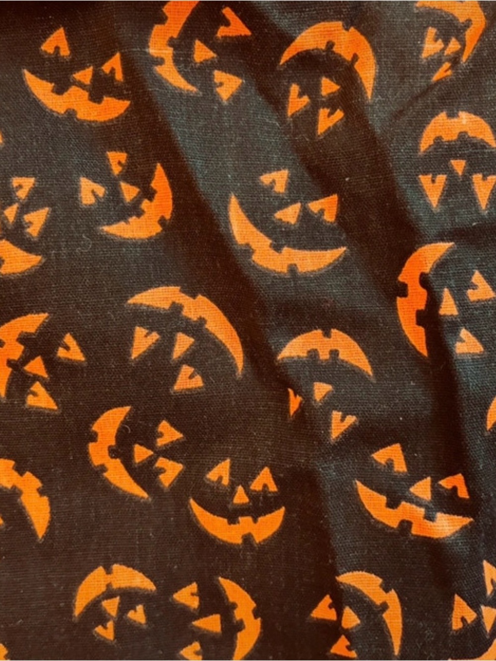 3 yards Halloween Pumpkin Print Orange on Black fabric